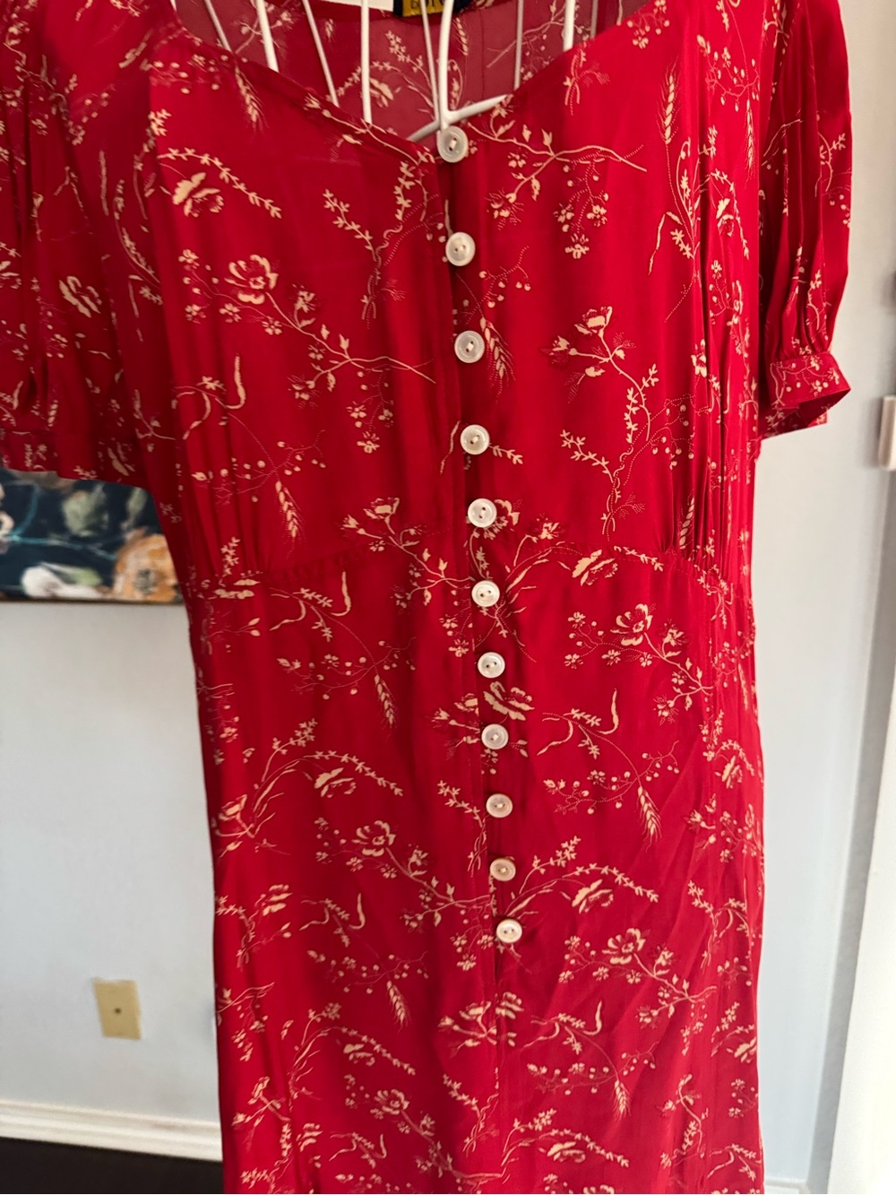 NWT Polo Ralph Lauren Printed Short-Sleeve Dress in Tender Red Floral Size 14 - Picture 9 of 15